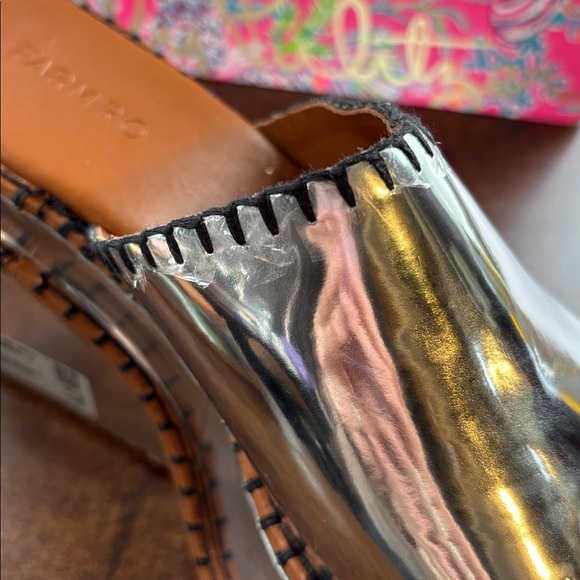 Farm Rio Sample Silver Wedge Mule Sandal - Picture 10 of 14